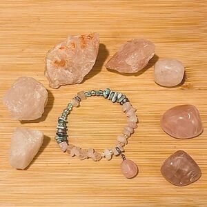 🍒 BOGO 🍒 8 piece Self Love Intention bag 🌸 Rose Quartz & Larimar